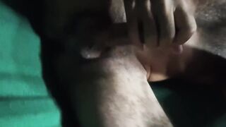 Swinging solo cum shot on hammock big cock twitching while jerking off