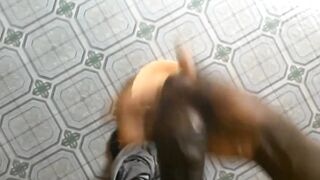 Gay cuckold husband gets huge cumshot then eats it all before choking on the load