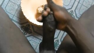 Gay cuckold husband gets huge cumshot then eats it all before choking on the load