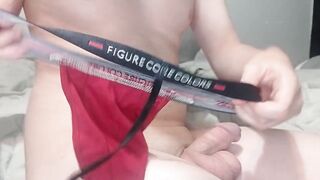 Femboy squeezed into panties ass spread wide for his big hole