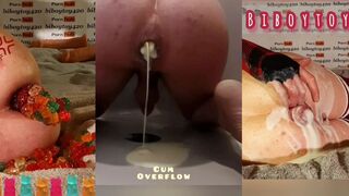 Twink's ruined asshole gaped huge creampie compilation