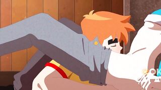 Horny twink roommates get fucked raw in a wild yaoi foursome with muscle hunks
