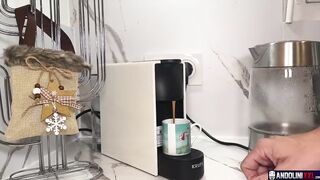 XXL coffee cream cum drip on that big ass latino gay cock