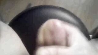 Jerking off and licking cum off stool destroyed raw gay cumshot