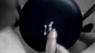 Jerking off and licking cum off stool destroyed raw gay cumshot