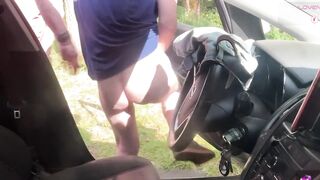 Open Car Blowjob and Fuck at Cruising Spot Big cock eager mouth public sucking mature men