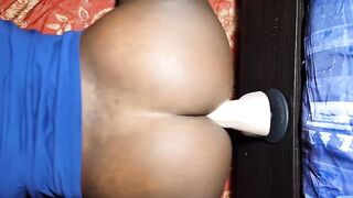 Twink Gets His Bubble Butt Destroyed Riding A Monster Black Dildo