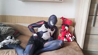 My Guilmon is back from trip and covered in sticky cum