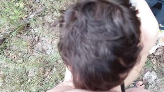 Twink gagged and wrecked on nude beach with sloppy public cum