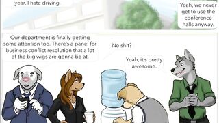 Furry Intern Gushed Hard During Public Anal Dub