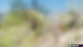 Two hikers one trail big cock blown outside French cum in mouth