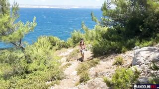 Two hikers one trail big cock blown outside French cum in mouth