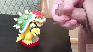 Bowser figure ruined by gay solo cum shots