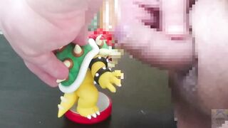 Bowser figure ruined by gay solo cum shots