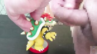 Bowser figure ruined by gay solo cum shots