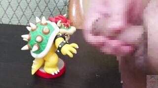 Bowser figure ruined by gay solo cum shots