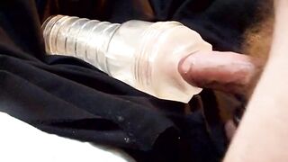 Big hairy gay daddy fucks fleshlight raw POV