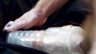 Big hairy gay daddy fucks fleshlight raw POV