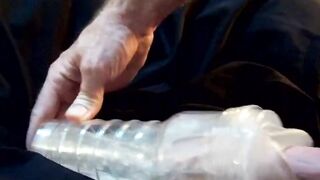 Big hairy gay daddy fucks fleshlight raw POV