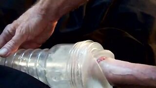 Big hairy gay daddy fucks fleshlight raw POV