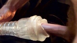 Big hairy gay daddy fucks fleshlight raw POV