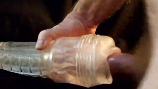 Big hairy gay daddy fucks fleshlight raw POV