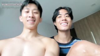 Toned Asian muscle fucks tight hole raw uncut yaoi sex
