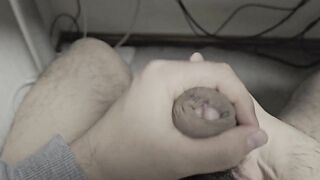 Uncut foreskin skin masturbation balls gagged raw gay
