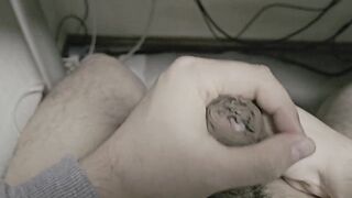 Uncut foreskin skin masturbation balls gagged raw gay