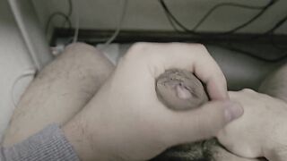 Uncut foreskin skin masturbation balls gagged raw gay