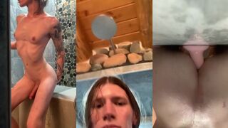 Femboy rides dildo drools anal play slut whimpers