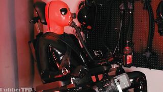 Twink’s Anal & Rubber Training Choked On Machine Blowjob