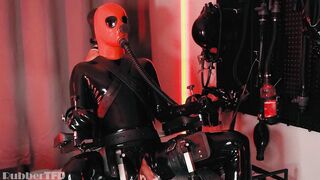 Twink’s Anal & Rubber Training Choked On Machine Blowjob