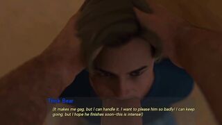 Twink gobbles Daddy Bear’s massive cock