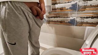Teen uncut cock solo pissing at home big dick fill