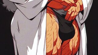 Busty old gay anime hentai priest gets ass fucked by castle subjects
