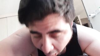 My boyfriend’s thick cum gushed down my throat raw and messy