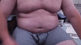 chubby guy masturbates praise small dick unshaved solo raw