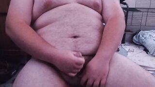chubby guy masturbates praise small dick unshaved solo raw