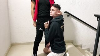 Gay outdoors raw anal big balls sucked raw on stairs