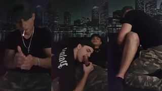 Boy Caught Jerking Off And Slurped His Big Cock Until He Filled His Mouth