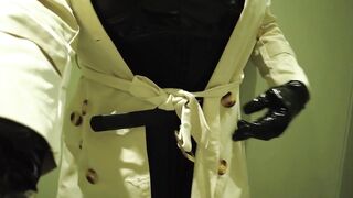 Uncut latex masturbate exploring the hotel cum on floor