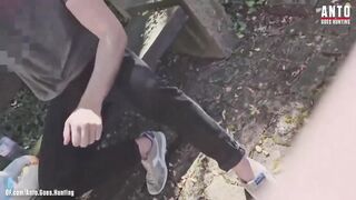 Swiss Husband First Gay Blowjob in the Park gets FaceFucked