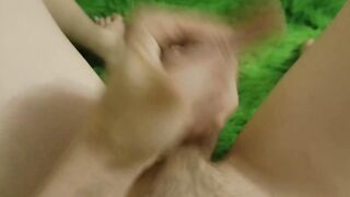Masturbating a big dick no one sees him stroking hard