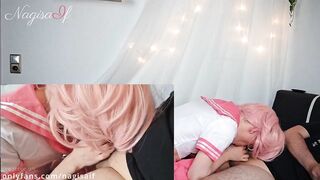 Tiny Trap Femboy Gagging on Daddy's Thick Cock