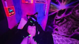 Fursuit paw jerks off new toy