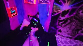 Fursuit paw jerks off new toy