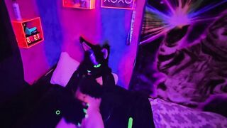 Fursuit paw jerks off new toy