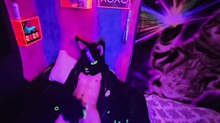 Fursuit paw jerks off new toy