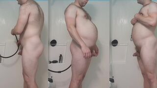 Giant Shower Hose Belly Gets Fucked Puffed Plugged Raw